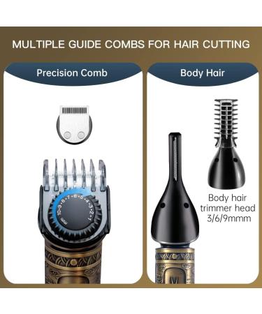 Scttomon 7-in-1 Beard Trimmer Kit - Professional Zero Gapped T-Blade, Electric Shaver, Nose & Body Trimmer for Men - Cordless Grooming Kit - Buy Online on GoSupps.com