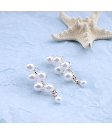 Boho Pearl Drop Earrings - Long Tassel & Gold Cluster Studs | Bridal & Wedding Jewelry for Women - Buy Online on GoSupps.com