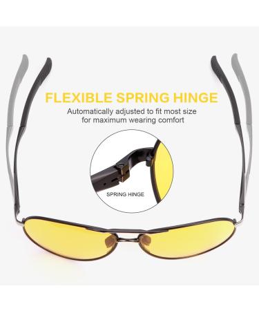 MIRYEA Polarized Night Driving Glasses for Men & Women | UV400 Protection Ultra Light Metal Sunglasses with Spring Hinge - International Shipping Available - Buy Online on GoSupps.com