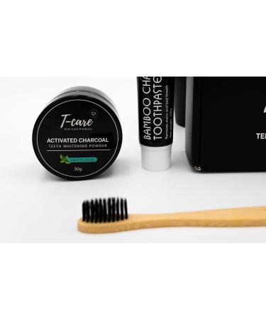 TCARE Charcoal Teeth Whitening Kit - 10-Piece Dental Care Set with Bamboo Toothbrush, Toothpaste, Powder, and Oil Pulling Packs for White Teeth, Fresh Breath, and Gum Health - Buy Online on GoSupps.com