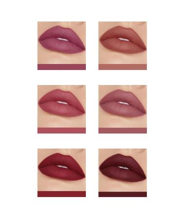 FRJINIE 6 Color Tube Velvet Lipstick Set - Long Lasting Waterproof & Moisturizing Matte Lip Gloss Makeup for Women (Set A) - Buy Online on GoSupps.com