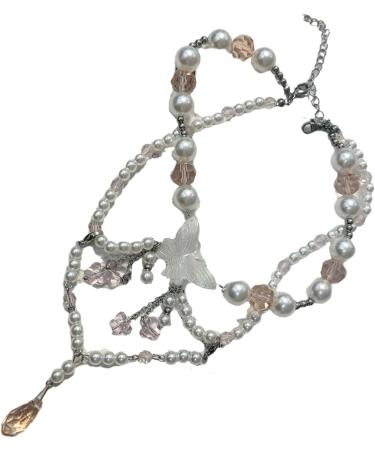 Oralgo Trendy Pearl Necklace with Butterfly Pendant | Choker & Teardrop Chains for Daily Use | International Shipping - Buy Online on GoSupps.com
