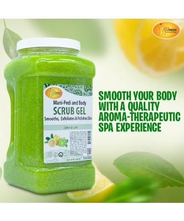 SPA REDI Lemon & Lime Pumice Scrub Gel - Exfoliating & Hydrating 128oz | Glowy Smooth Skin with Hyaluronic Acid & Comfrey Extract - Buy Online on GoSupps.com