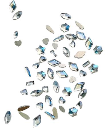 FEIlei 100Pcs Mixed Glass Crystal Hybrid Diamond Rhinestones Nail Art Decorations Drop Rhombus Flatback Stones 3D Gems - Buy Online on GoSupps.com