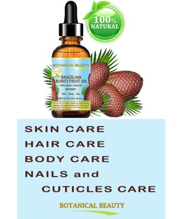 Buriti Fruit Oil Brazilian 100% Pure Refined Cold Pressed Carrier Oil - 0.5 fl oz - Rich in Vitamin A, E, and C - For Face, Body, Hair, Lips, and Nails - From Amazon - Buy Online on GoSupps.com