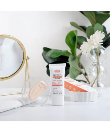 QUEEN SUN PLUS SPF 60 Primer-Anti Aging Moisturizer | Vitamin B3 B5 E - Non-Greasy Silky Touch - Instant Dry, Oil-Free, Fragrance-Free |QUEEN NATURAL NEW YORK - Buy Online on GoSupps.com