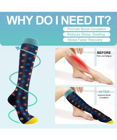 Pnosnesy Compression Socks (7 Pairs) for Men & Women 15-20 mmHg is Best for Athletics Running Flight Travel Support L-XL Black - Buy Online on GoSupps.com