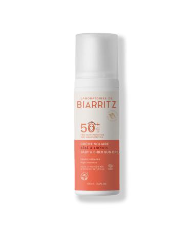 Laboratoires de Biarritz - Cr me Solaire B b et Enfant - SPF50+ - Certifi e Bio - Visage et Corps - Sans Parfum - D s 6 Mois - 100 ml - Fabriqu en France SPF50+ (nouvelle version)