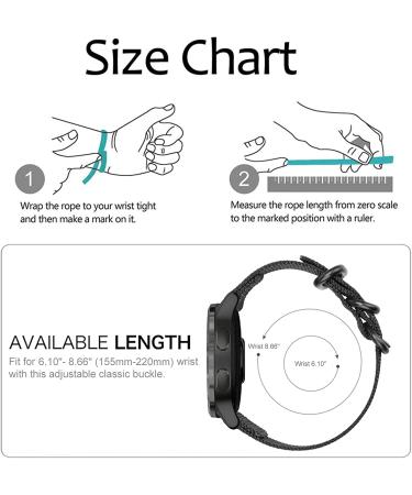 Fintie 22mm Quick Release Nylon Band | Compatible with Garmin, Fossil, Amazfit, Ticwatch, YAMAY | Black Sport Strap Replacement - Buy Online on GoSupps.com