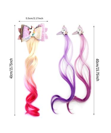 10 Unicorn Hair Clips & Purple Wig Needles Set | Color Gradient Princess Accessories for Parties & Dress Up - Buy Online on GoSupps.com