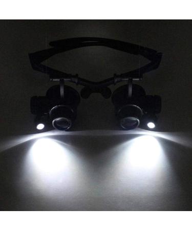 Headband Magnifier 10X 15X 20X 25X LED Light Glasses Magnifier Headband Jewelry Watchmaker Optical Lens Glass Loupe Magnifying Glass Lupa Reading/Obeservation/Repairing - Buy Online on GoSupps.com