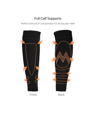 Mother-K Leg Compression Sleeves for Women - Calf & Shin Support Pain Relief during Pregnancy - Black Large - Buy Online on GoSupps.com