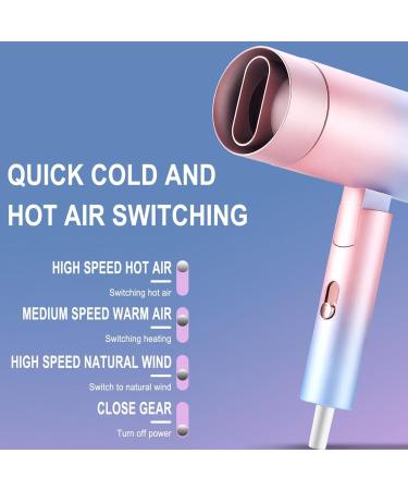Portable Hair Dryer Ionic Hair Dryer with 110000 RPM Brushless Motor 1400W Low Noise Thermo-Control Hairdryer (Multicolor) - Buy Online on GoSupps.com