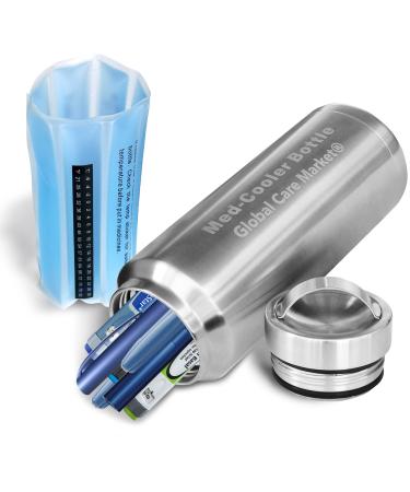 Portable Insulin Cooler Travel Case - Big Medication Cooler Box TSA Medicine Cooler Bottle for Travel with Biogel Pack Bottle 30 Ounce