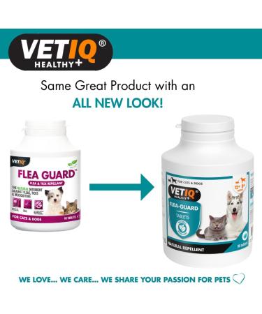 VetIQ Flea Guard Flea Treatment for Dogs & Cats Keeps Fleas Ticks & Mosquitoes Away Natural Flea Treatment With B Vitamins & Garlic Dog & Cat Flea Treatment For Healthy Skin 90 count (Pack of 1) - Buy Online on GoSupps.com