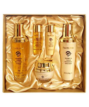 Farm Stay Honey & Gold Essential Skin Care Gift Set | 3-Piece Luxury Collection for Glowing Skin - International Shipping Available - Buy Online on GoSupps.com