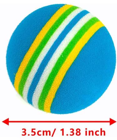 VOVIGGOL 12 Pack 2 Color Rainbow Cat Toy Balls Soft EVA Foam Interactive Indoor Kittens Favorite Toys 1.38" Dia. Small Dogs Puppies Toy Balls Bulk Activity Chase Quiet Play Sponge Ball 12Pcs/ 2 Type Color - Buy Online on GoSupps.com