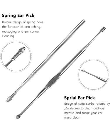 Stainless Steel Ear Wax Remover Tool - 3 in 1 Scoop, Curette, and Tweezer for Earwax Removal with Storage Box - Buy Online on GoSupps.com