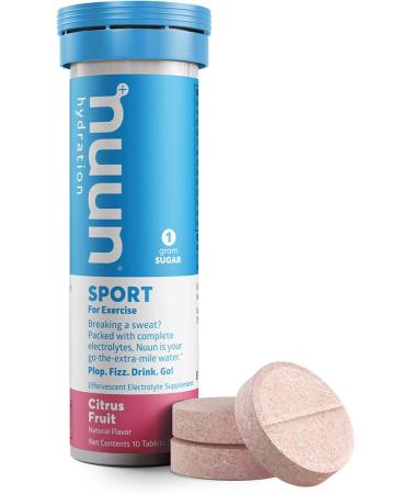 Nuun Active Citrus Fruit Electrolyte Tablets - 6-Pack of 10 | Hydration for Fitness & Travel | International Shipping Available - Buy Online on GoSupps.com