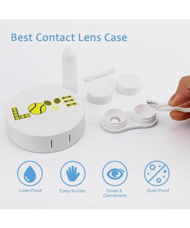Love Tennis Contact Lens Case - Portable Round Travel Kit with Mirror for Daily Use - Buy Online on GoSupps.com
