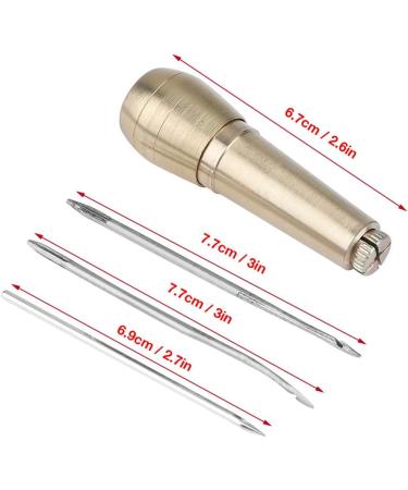 Copper Handle Sewing Awl Kit with 3 Needles - DIY Tool for Canvas and Leather Repair - Buy Online on GoSupps.com