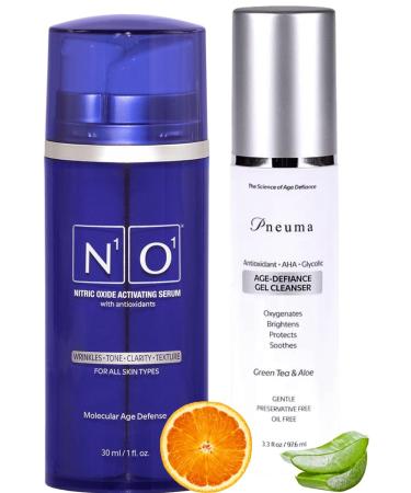 N1o1 Nitric Oxide Activating Serum and Pneuma Age-Defiance Gel Cleanser Anti-Aging Skincare