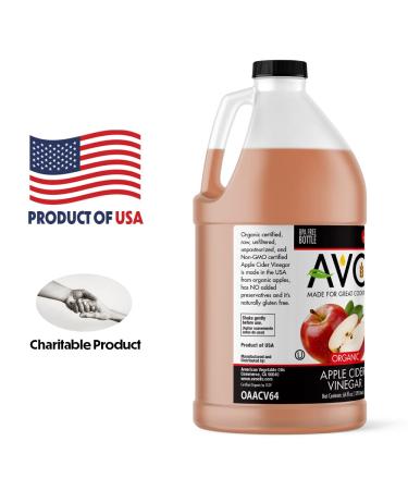 AVO Organic Non-GMO Apple Cider Vinegar with the Mother - 64 FL Oz | Raw, Unfiltered, Unpasteurized, All Natural Ingredients - Buy Online on GoSupps.com