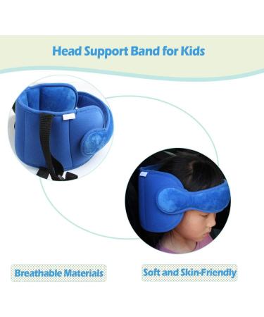 KAKIBLIN Adjustable Toddler Car Seat Head Support Band - Blue | Child Head Support for Car Seat Straps Cover | Safety Car Seat Neck Relief - Buy Online on GoSupps.com