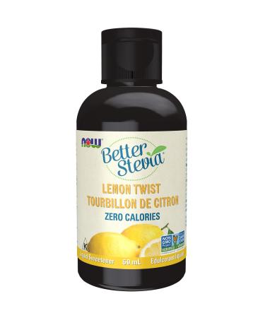 NOW Foods BetterStevia Lemon Twist Flavour Zero-Calorie Liquid Sweetener Keto Friendly Suitable for Diabetics No Erythritol 60ml