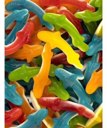 Vidal Gluten-Free Jelly Sharks Fruit Flavoured Assorted Colours - 1kg Bag - Buy Online on GoSupps.com