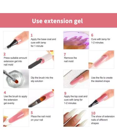 Nail Extention Gel Kit 3 Colors Nail Extension Gel UV Lamp False Nail Tips Style2 - Buy Online on GoSupps.com