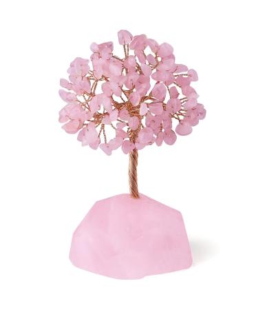 Xiannvxi rose quartz crystal tree crystals money tree life tree decoration feng shui natural gemstones stones decoration Tree of life drum stones base bonsai tree decorative article home decor b rose quartz