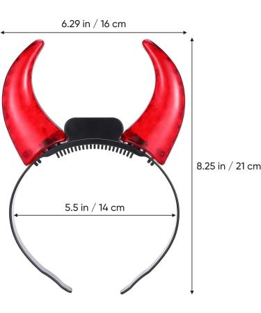 minkissy LED Devil Horns Headband Red Light up Hairband Luminous Demon Horns Head Boppers Carnival Costume Headwear for Kids Adults Cosplay Dress up Party Favors Supplies - Buy Online on GoSupps.com