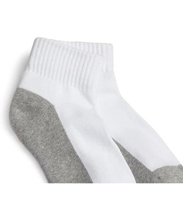 Jefferies Socks Big Boys' Seamless-Toe Quarter Athletic Socks 6-Pack - White/Grey, Medium Size - Buy Online on GoSupps.com