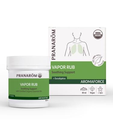 Pranarom USDA Certified Organic Vapor Rub (80ml) with Eucalyptus Rosemary & Thyme for Congestion and Sinus Support Relieve Cough & Congestion Petroleum Free Safe for Kids & Adults
