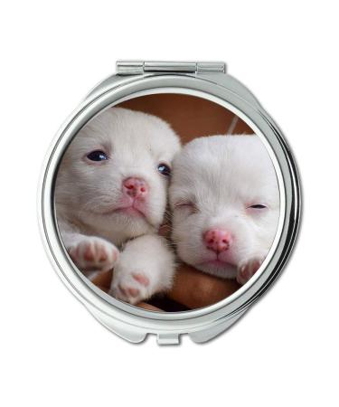 Mirror Travel Mirror Puppies Dog Animal Pet Puppy Cute Young Canine Pocket Mirror portable mirror