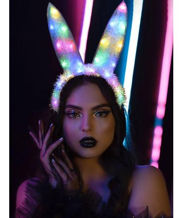 Zoestar Light Up Bunny Headband Led Glow Rabbit Ear Hair Bands Bunny Cosplay Costume Headwear for Women - Buy Online on GoSupps.com