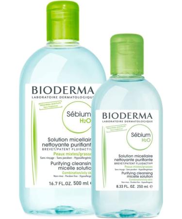 Bioderma S bium H2O Micellar Water - Purifying Cleanser to Remove Make Up Impurities & Pollution for Acne Prone Oily & Combination Skin - Prevent Blemishes 500ml Unscented 500 ml (Pack of 1) - Buy Online on GoSupps.com