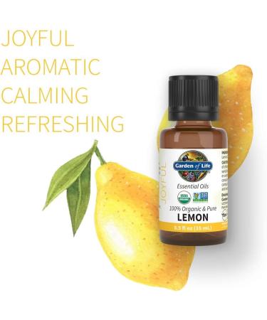 Garden of Life Organic Lemon Essential Oil - Pure, Non-GMO, 0.5 Fl Oz for Aromatherapy & Diffusers - Buy Online on GoSupps.com