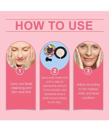 Mushroom Head Air Cushion CC Cream - Upgraded BB Cream Foundation Full Coverage Moisturizing & Waterproof Makeup for All Skin Types (Natural + Ivory White - Buy Online on GoSupps.com
