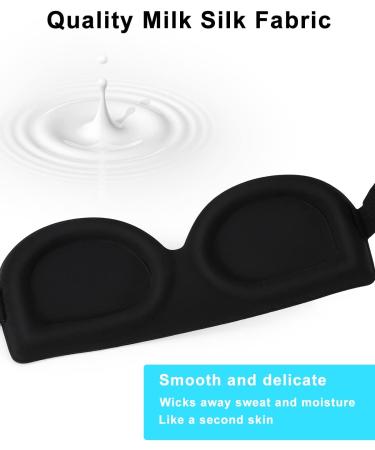 2 Pack Hochoek 3D Sleep Mask - Skin-Friendly Milk Silk Eye Cover with Velcro Adjust - Buy Online on GoSupps.com