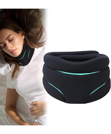 Neck Brace Cervical Collar - Neck Pain Relief and Neck Support Brace for Sleeping Soft Foam Wraps Keep Vertebrae Stable and Aligned for Relief of Cervical Spine Pressure for Women & Men 1pcs yl-105023 Black