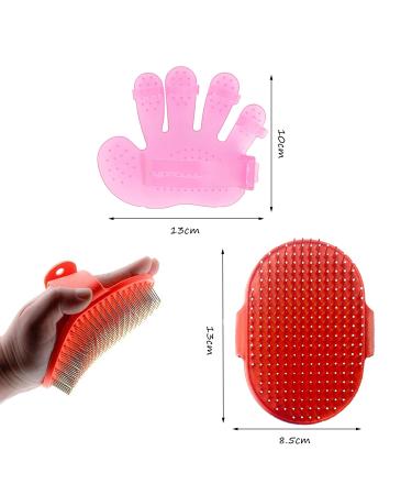 Dxary Rabbit Brush Set - Pet Comb Nail Clippers & Massage Glove for Rabbits Hamsters & Guinea Pigs (Pink) - International Shipping - Buy Online on GoSupps.com