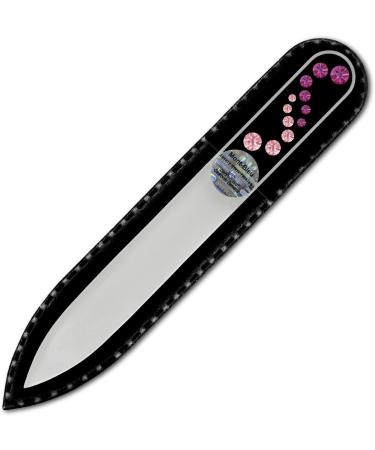Small Size Crystal Glass Nail File hand decorated with Swarovski crystals Hand Made in Czech Republic (Europe) Czech Tempered Glass Lifetime Guaranty in Suede Sleeve (Fuchsia - Light Rose) - Buy Online on GoSupps.com