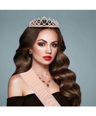 Buy Mzsm Rose Gold Birthday Queen Sash & Crown - Pink Birthday Decoration for Girls & Women - Buy Online on GoSupps.com