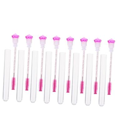 FRCOLOR 8pcs Diamond Mascara Brush Eyelash Applicator Tool Crystal Mascara Wand Makeup Eyelash Applicator 11.7x1.1cm Rosy