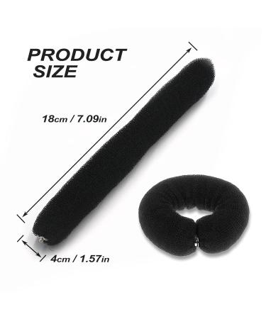 4 Pieces Dutt Pillow Set - Large Donut Hair Bun Maker & Updo Accessories for Girls (Black Brown Cream White) | International Shipping Available - Buy Online on GoSupps.com
