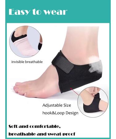 Plantar Fasciitis Heel Cups - Adjustable Heel Protector for Pain Relief - L(7-12UK) Black - Buy Online on GoSupps.com