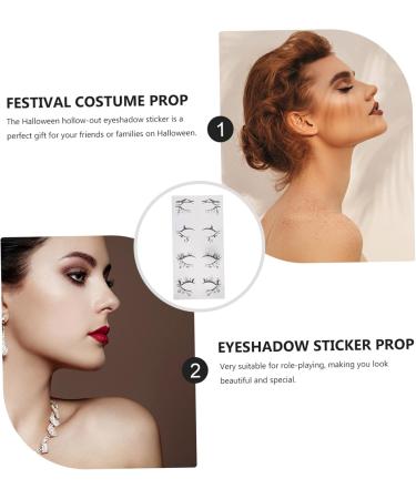 OHPHCALL 4 Pairs Halloween Eyeliner Stickers Black Eyeshadow Black Out Stickers Clown Makeup Eye Stickers Pvc - Buy Online on GoSupps.com