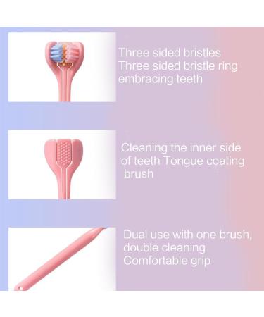 Travel Toothbrush with 3 Angled Bristles for Complete Tooth & Gum Care - Three-Sided Design for Effective Cleaning - Buy Online on GoSupps.com